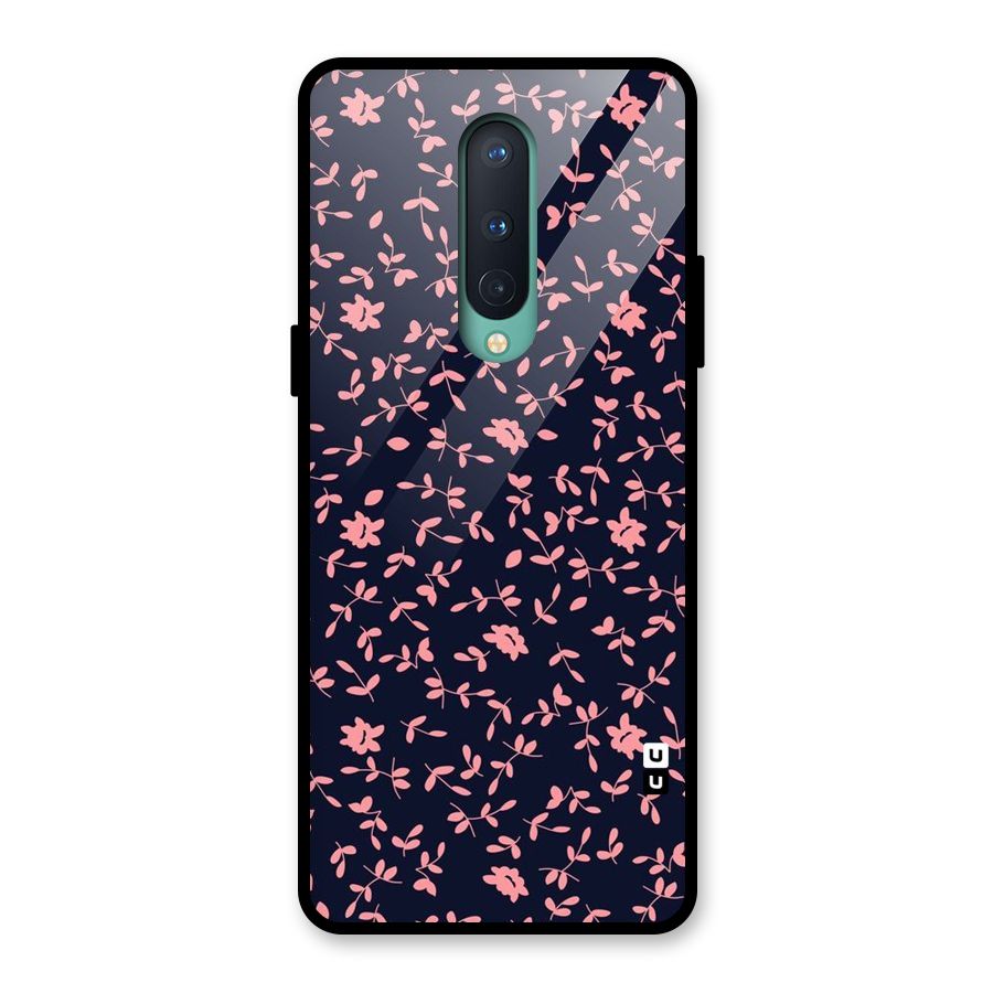 Pink Plant Design Glass Back Case for OnePlus 8