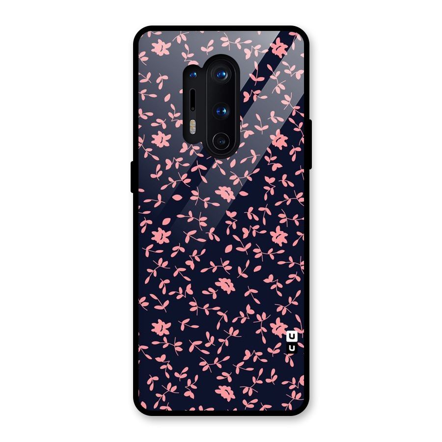 Pink Plant Design Glass Back Case for OnePlus 8 Pro