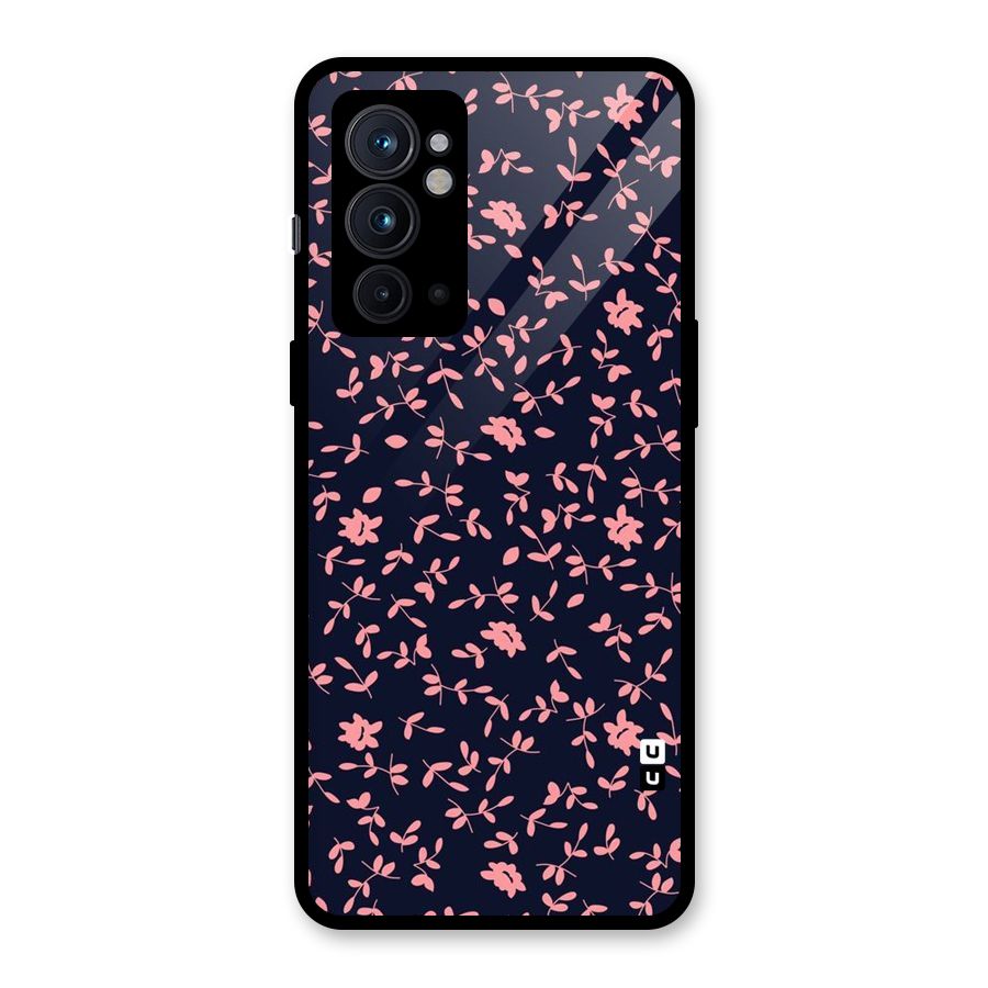 Pink Plant Design Glass Back Case for OnePlus 9RT 5G