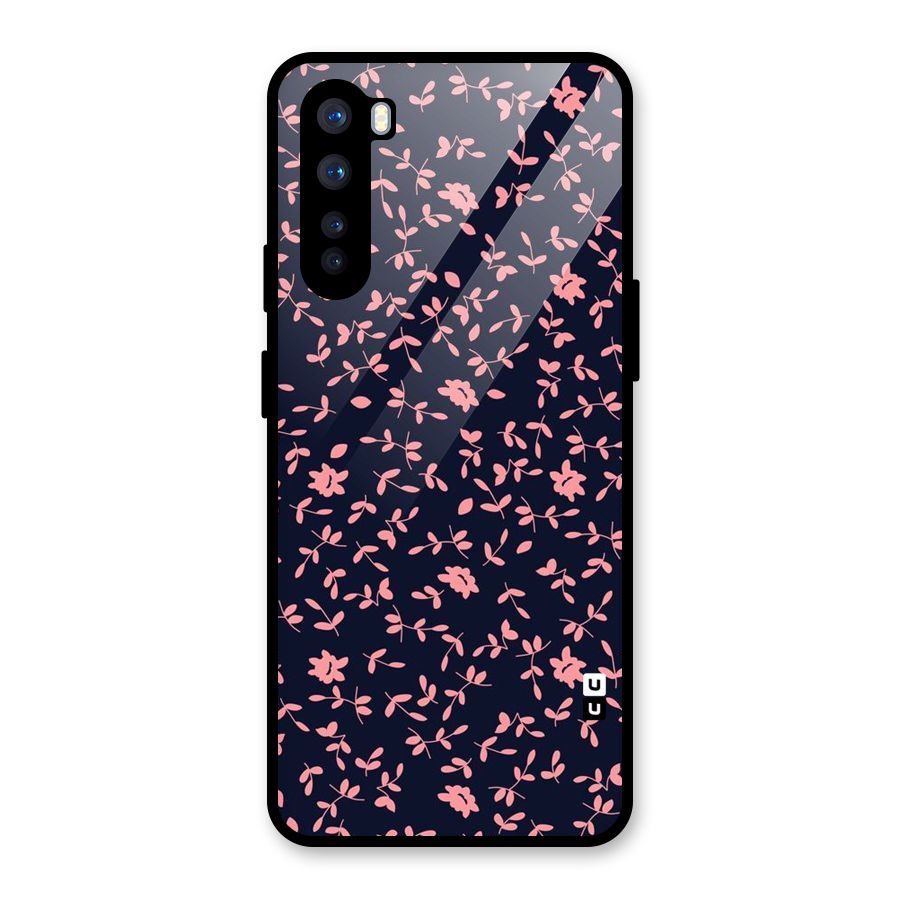 Pink Plant Design Glass Back Case for OnePlus Nord