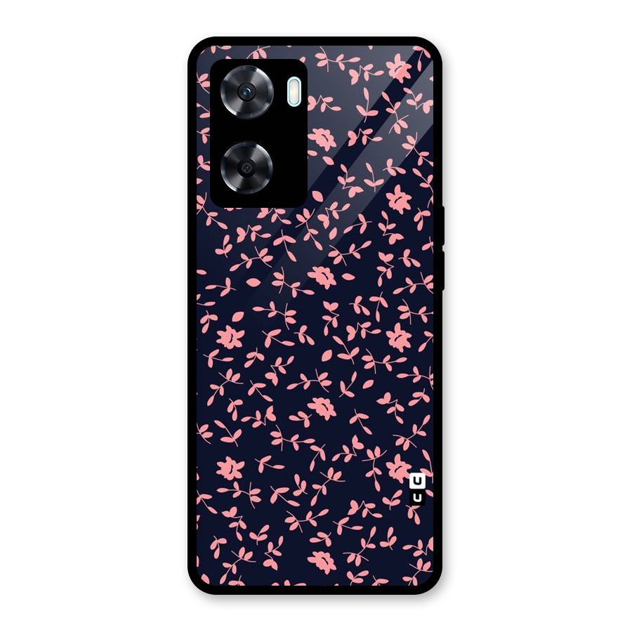 Pink Plant Design Glass Back Case for Oppo A77