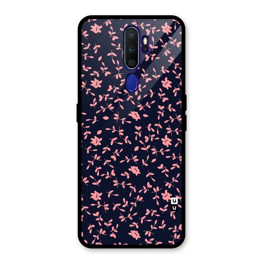 Pink Plant Design Glass Back Case for Oppo A9 (2020)