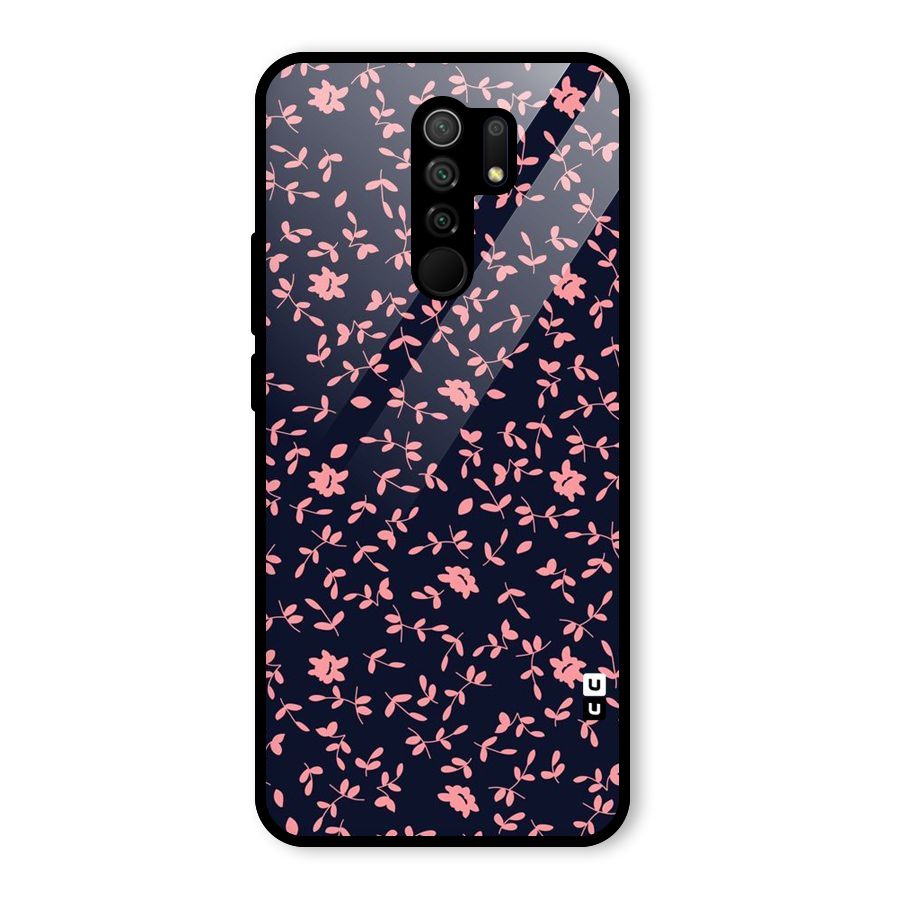 Pink Plant Design Glass Back Case for Poco M2
