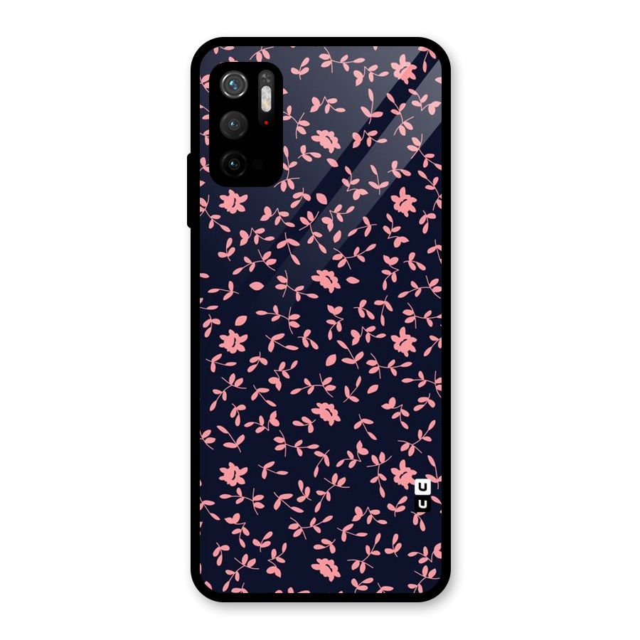 Pink Plant Design Glass Back Case for Poco M3 Pro 5G
