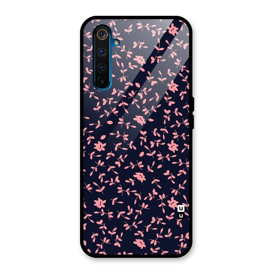 Pink Plant Design Glass Back Case for Realme 6 Pro
