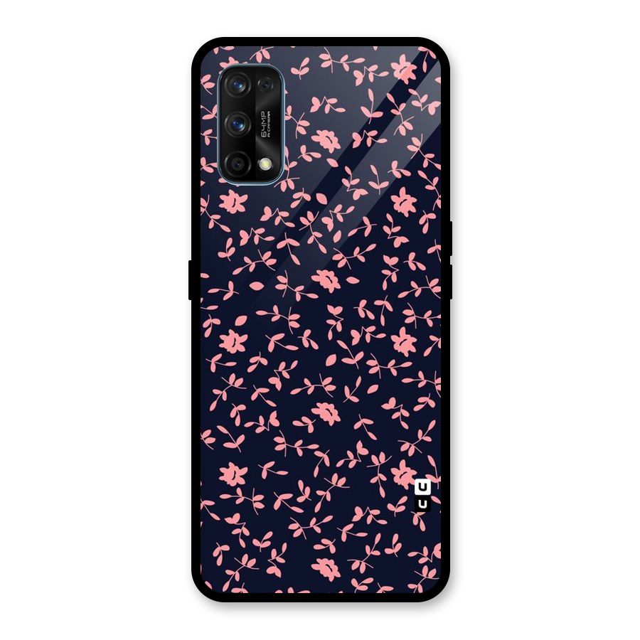 Pink Plant Design Glass Back Case for Realme 7 Pro