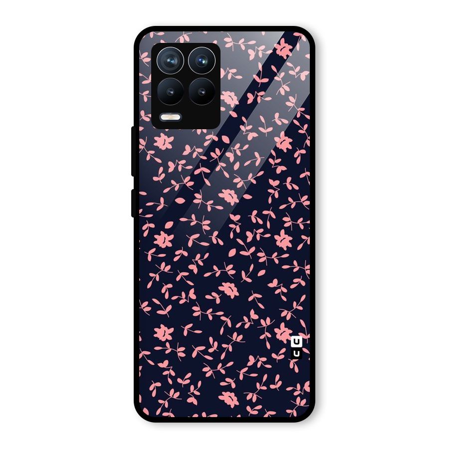 Pink Plant Design Glass Back Case for Realme 8 Pro