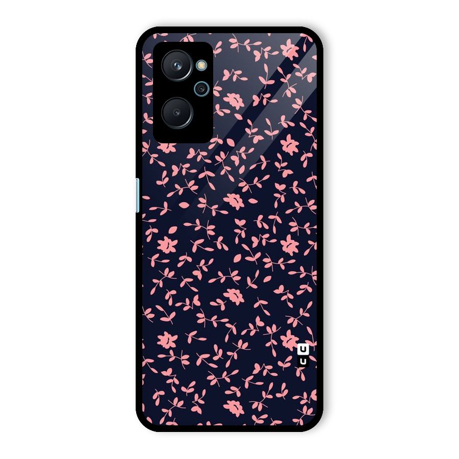Pink Plant Design Glass Back Case for Realme 9i