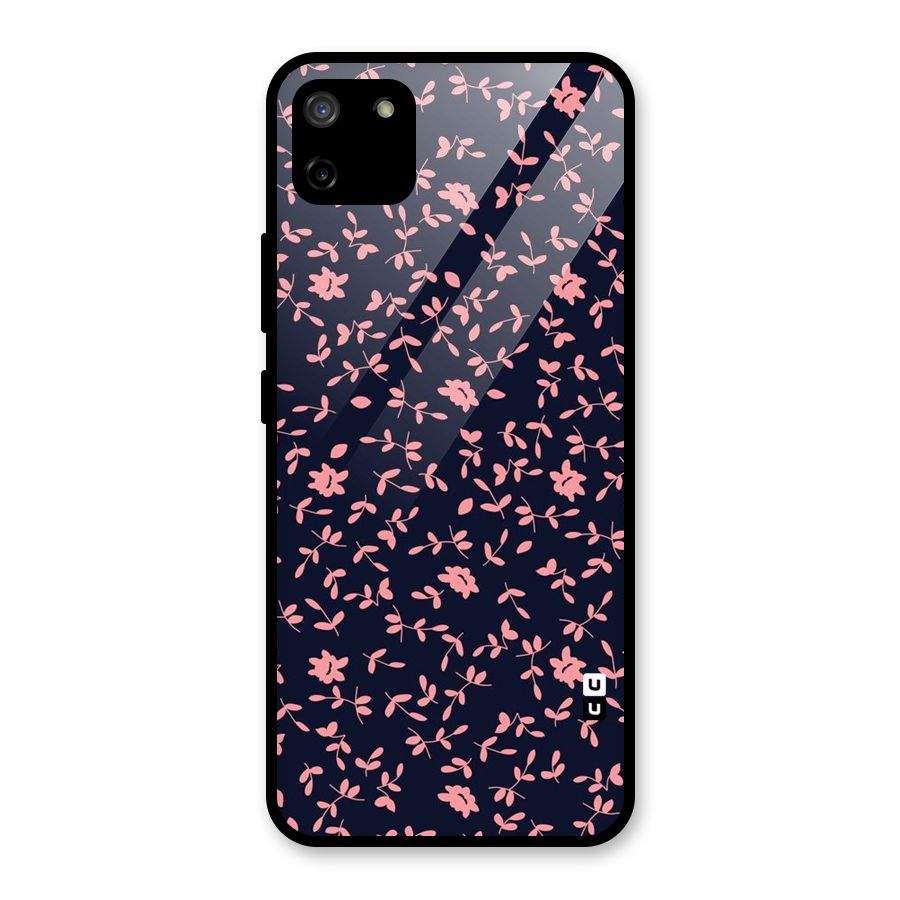 Pink Plant Design Glass Back Case for Realme C11