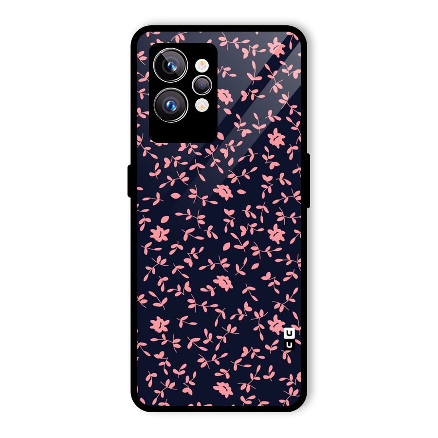 Pink Plant Design Glass Back Case for Realme GT2 Pro