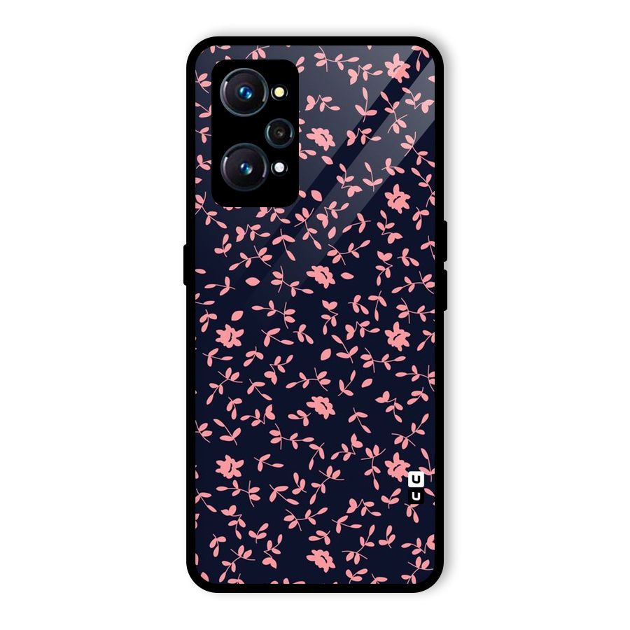 Pink Plant Design Glass Back Case for Realme GT Neo2