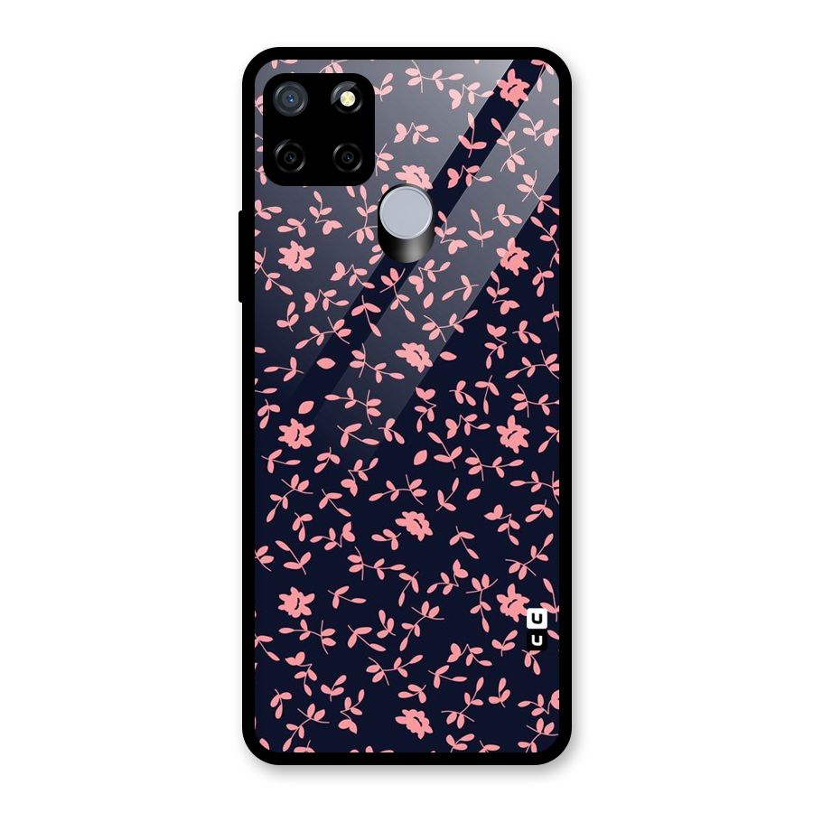 Pink Plant Design Glass Back Case for Realme Narzo 20