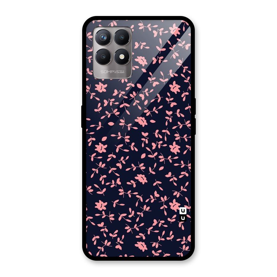 Pink Plant Design Glass Back Case for Realme Narzo 50
