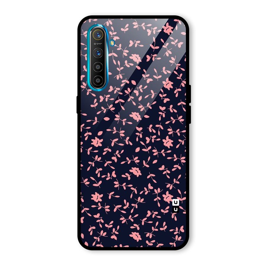Pink Plant Design Glass Back Case for Realme X2