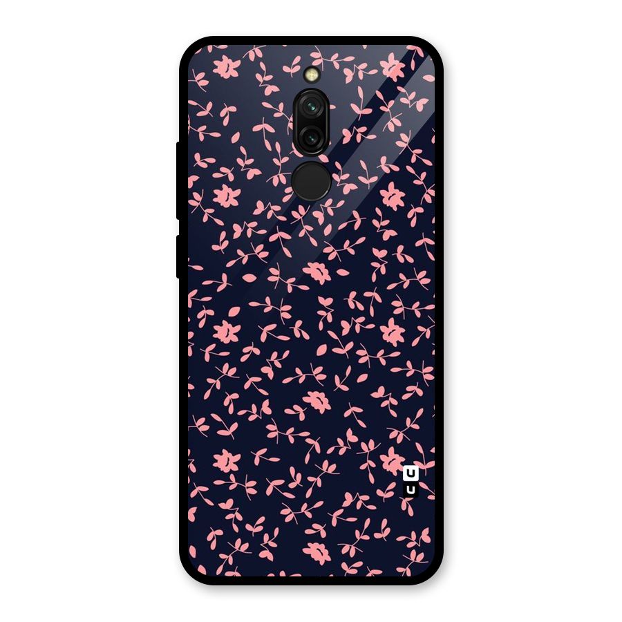 Pink Plant Design Glass Back Case for Redmi 8