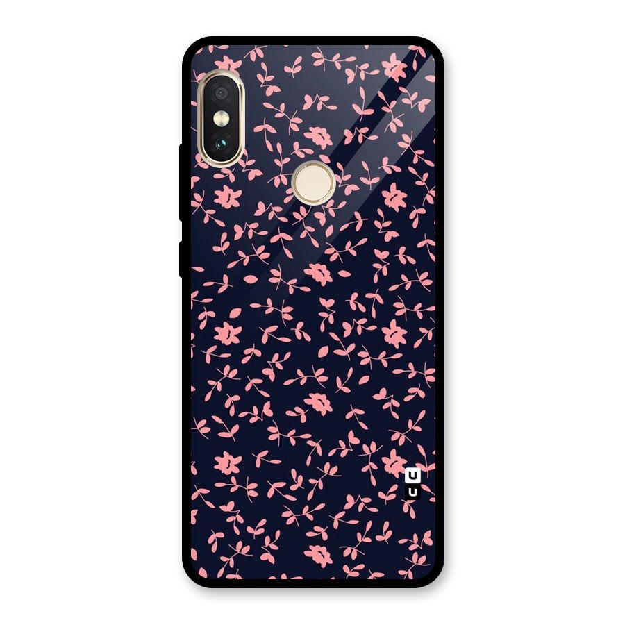 Pink Plant Design Glass Back Case for Redmi Note 5 Pro