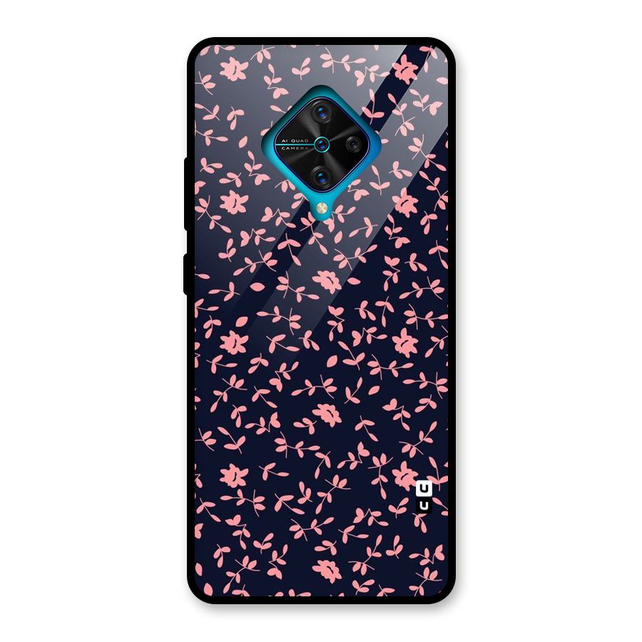 Pink Plant Design Glass Back Case for Vivo S1 Pro