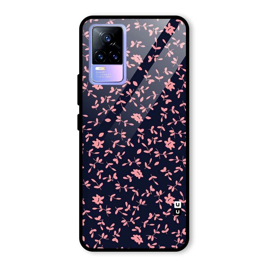 Pink Plant Design Glass Back Case for Vivo Y73