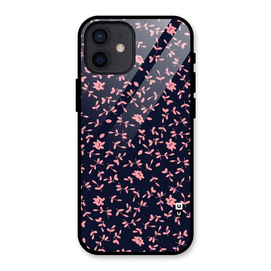 Pink Plant Design Glass Back Case for iPhone 12