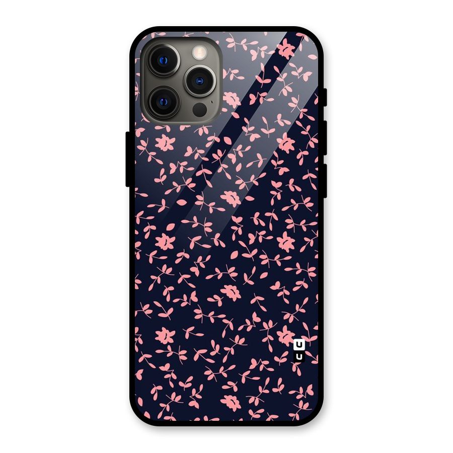 Pink Plant Design Glass Back Case for iPhone 12 Pro Max