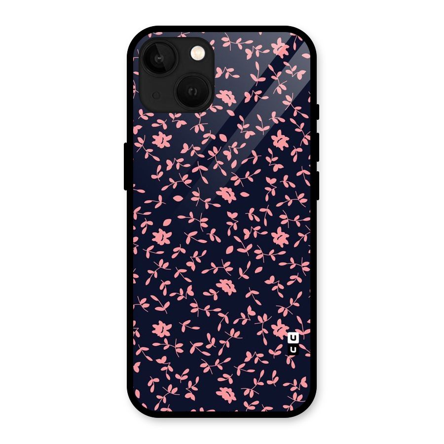 Pink Plant Design Glass Back Case for iPhone 13