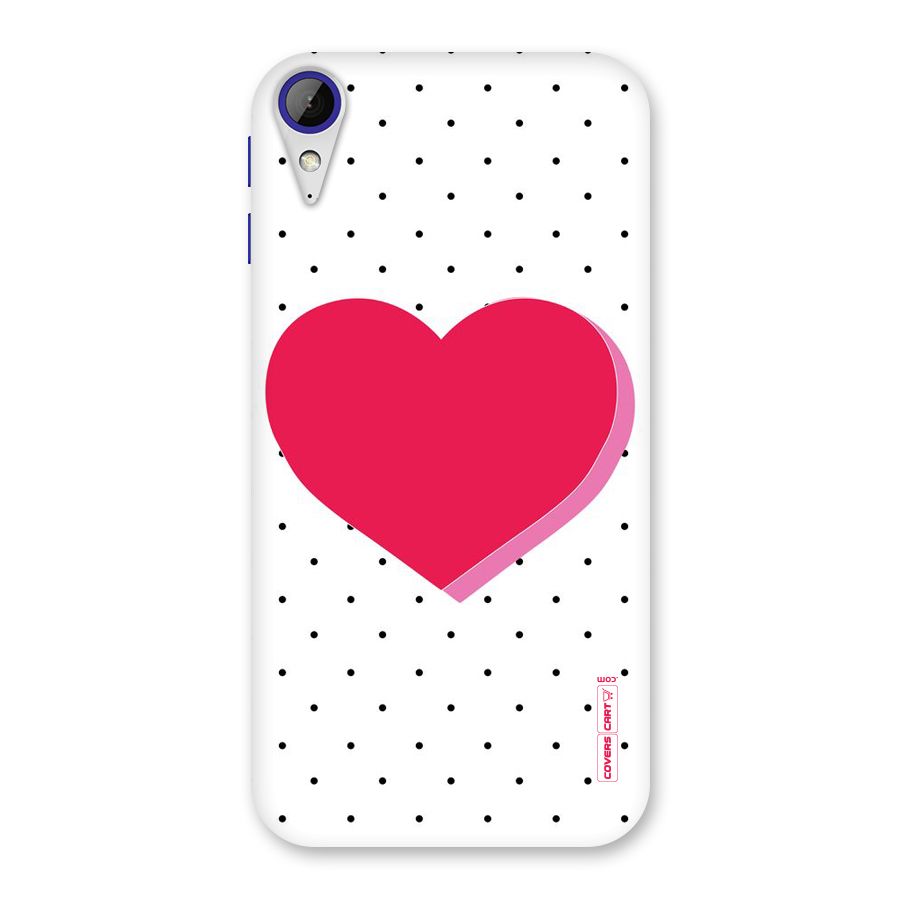 Pink Polka Heart Back Case for Desire 830