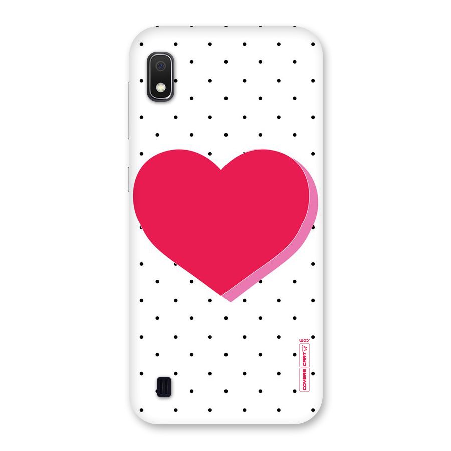 Pink Polka Heart Back Case for Galaxy A10