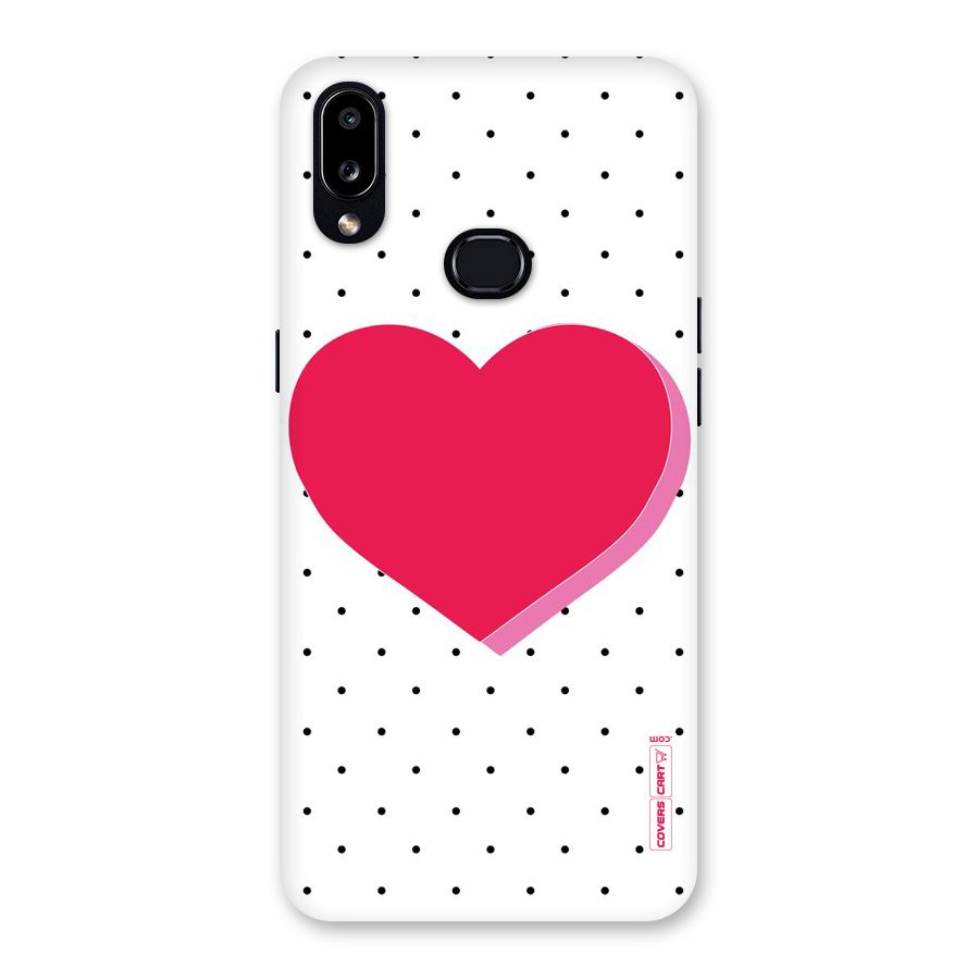 Pink Polka Heart Back Case for Galaxy A10s