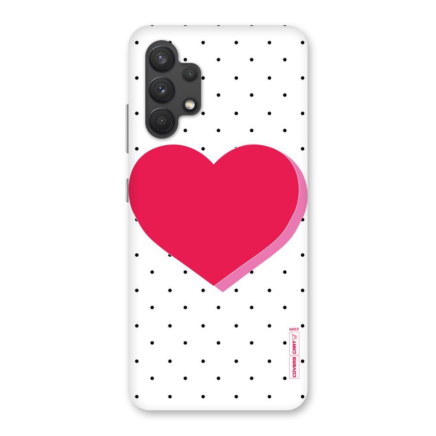 Pink Polka Heart Back Case for Galaxy A32