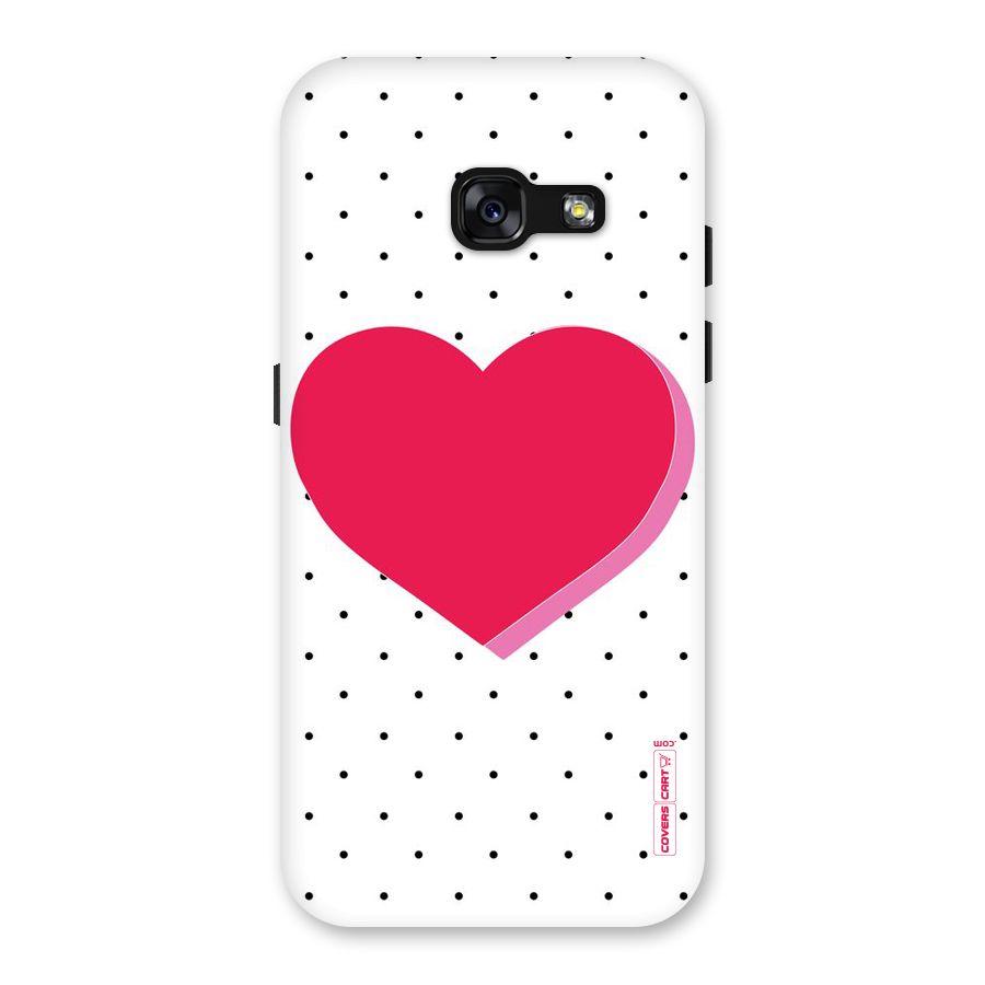 Pink Polka Heart Back Case for Galaxy A3 (2017)
