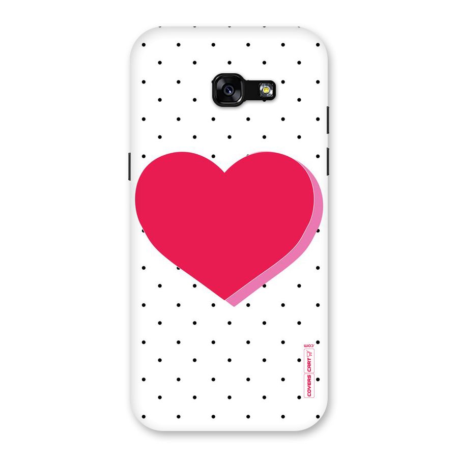 Pink Polka Heart Back Case for Galaxy A5 2017