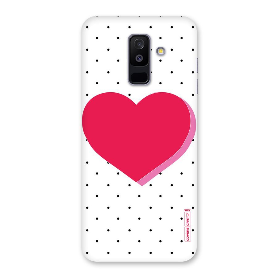 Pink Polka Heart Back Case for Galaxy A6 Plus