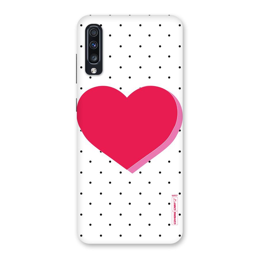 Pink Polka Heart Back Case for Galaxy A70