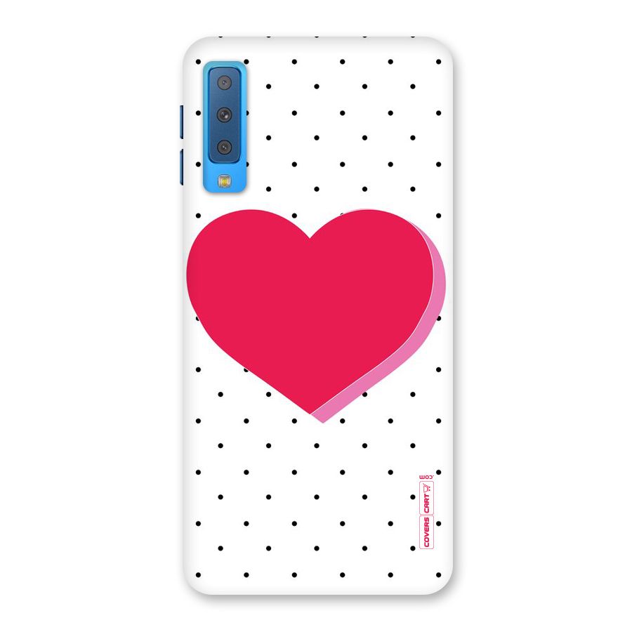 Pink Polka Heart Back Case for Galaxy A7 (2018)