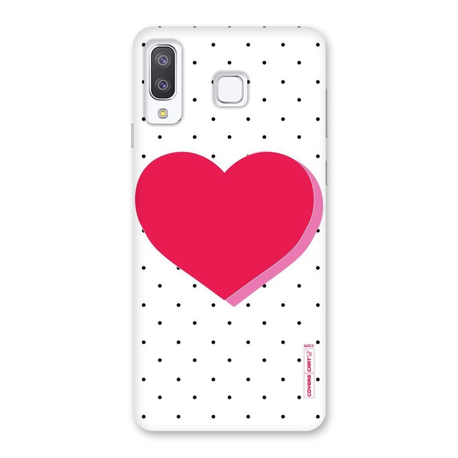 Pink Polka Heart Back Case for Galaxy A8 Star
