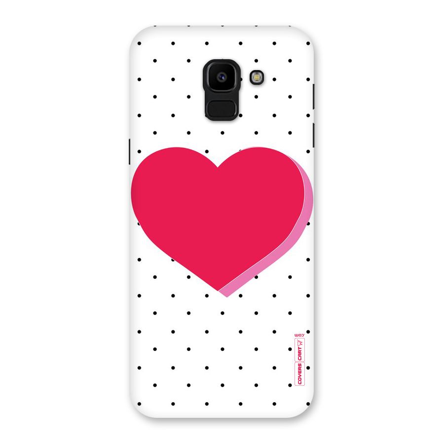 Pink Polka Heart Back Case for Galaxy J6