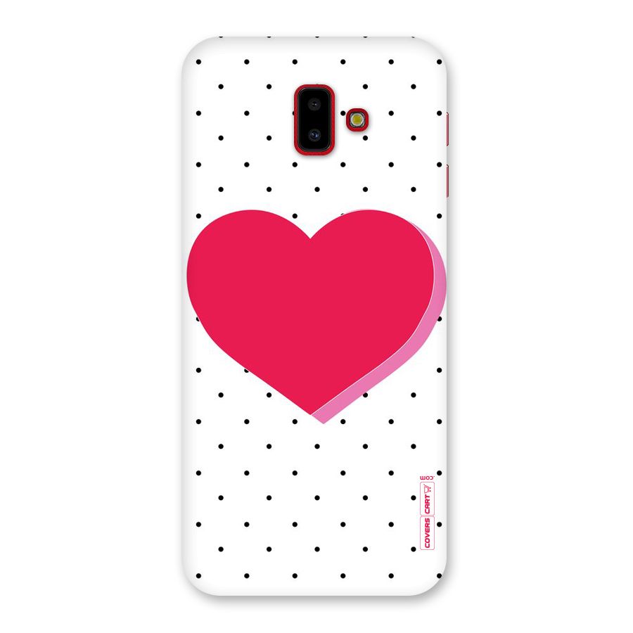 Pink Polka Heart Back Case for Galaxy J6 Plus