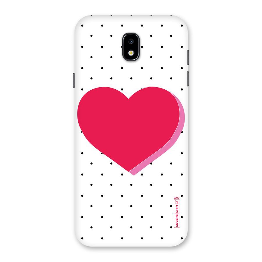 Pink Polka Heart Back Case for Galaxy J7 Pro