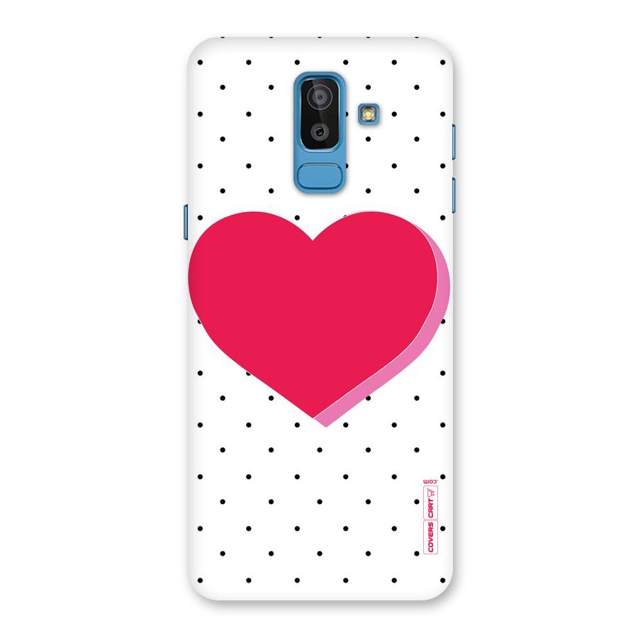 Pink Polka Heart Back Case for Galaxy J8