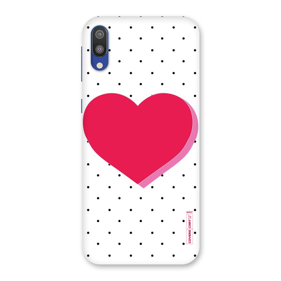 Pink Polka Heart Back Case for Galaxy M10