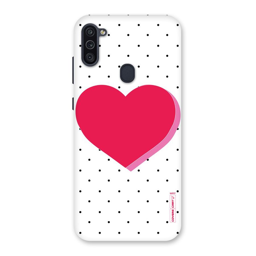 Pink Polka Heart Back Case for Galaxy M11