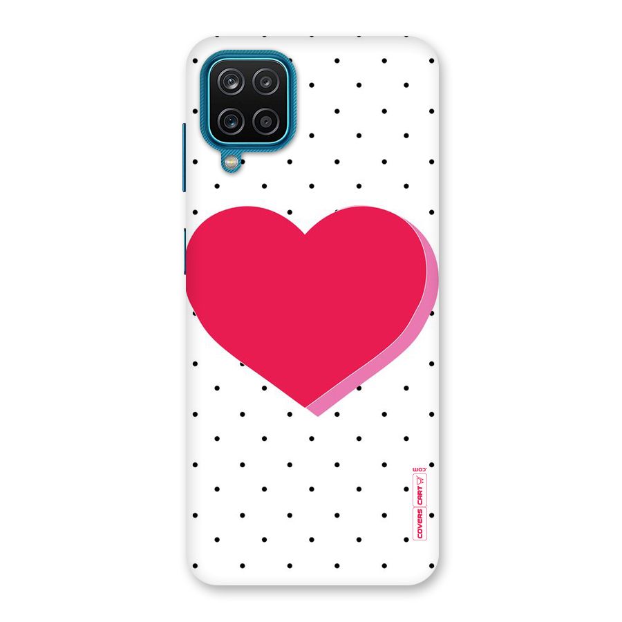 Pink Polka Heart Back Case for Galaxy M12
