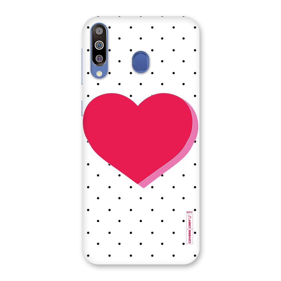 Pink Polka Heart Back Case for Galaxy M30