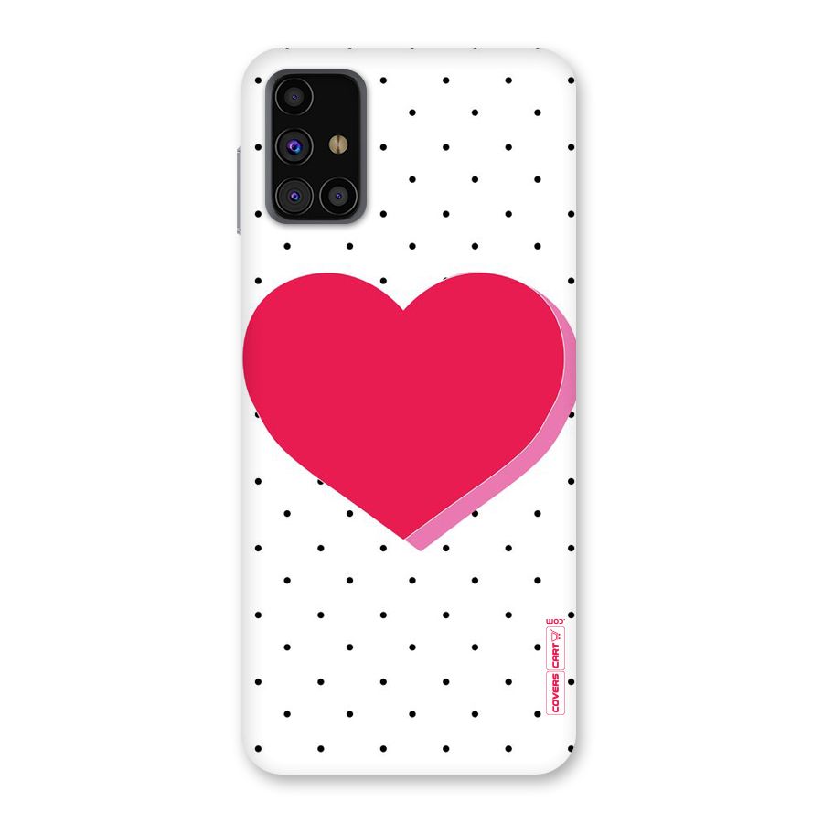 Pink Polka Heart Back Case for Galaxy M31s