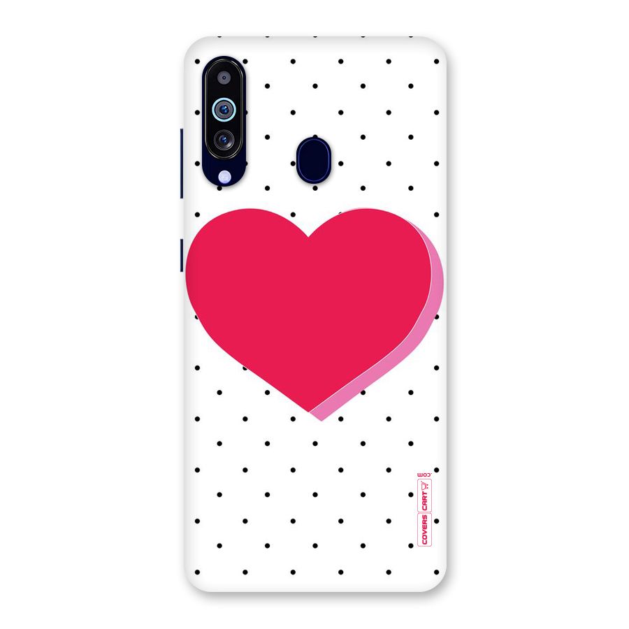 Pink Polka Heart Back Case for Galaxy M40