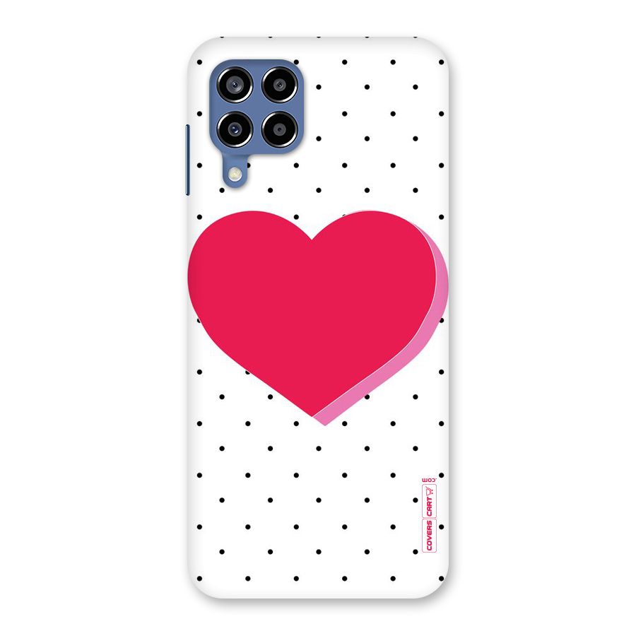 Pink Polka Heart Back Case for Galaxy M53 5G