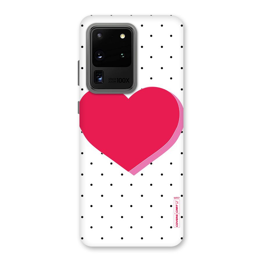 Pink Polka Heart Back Case for Galaxy S20 Ultra