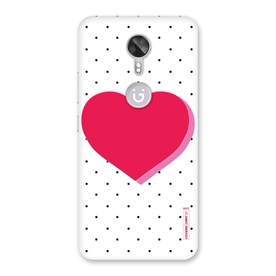 Pink Polka Heart Back Case for Gionee A1