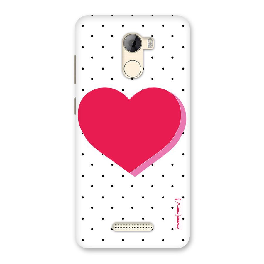 Pink Polka Heart Back Case for Gionee A1 LIte