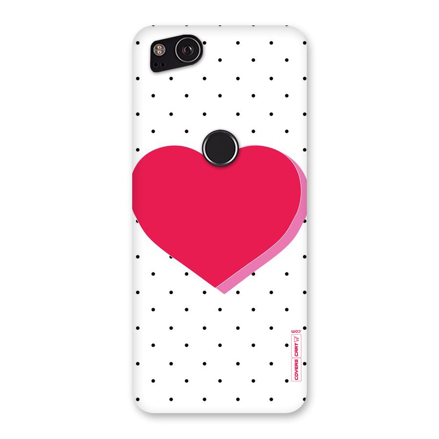 Pink Polka Heart Back Case for Google Pixel 2